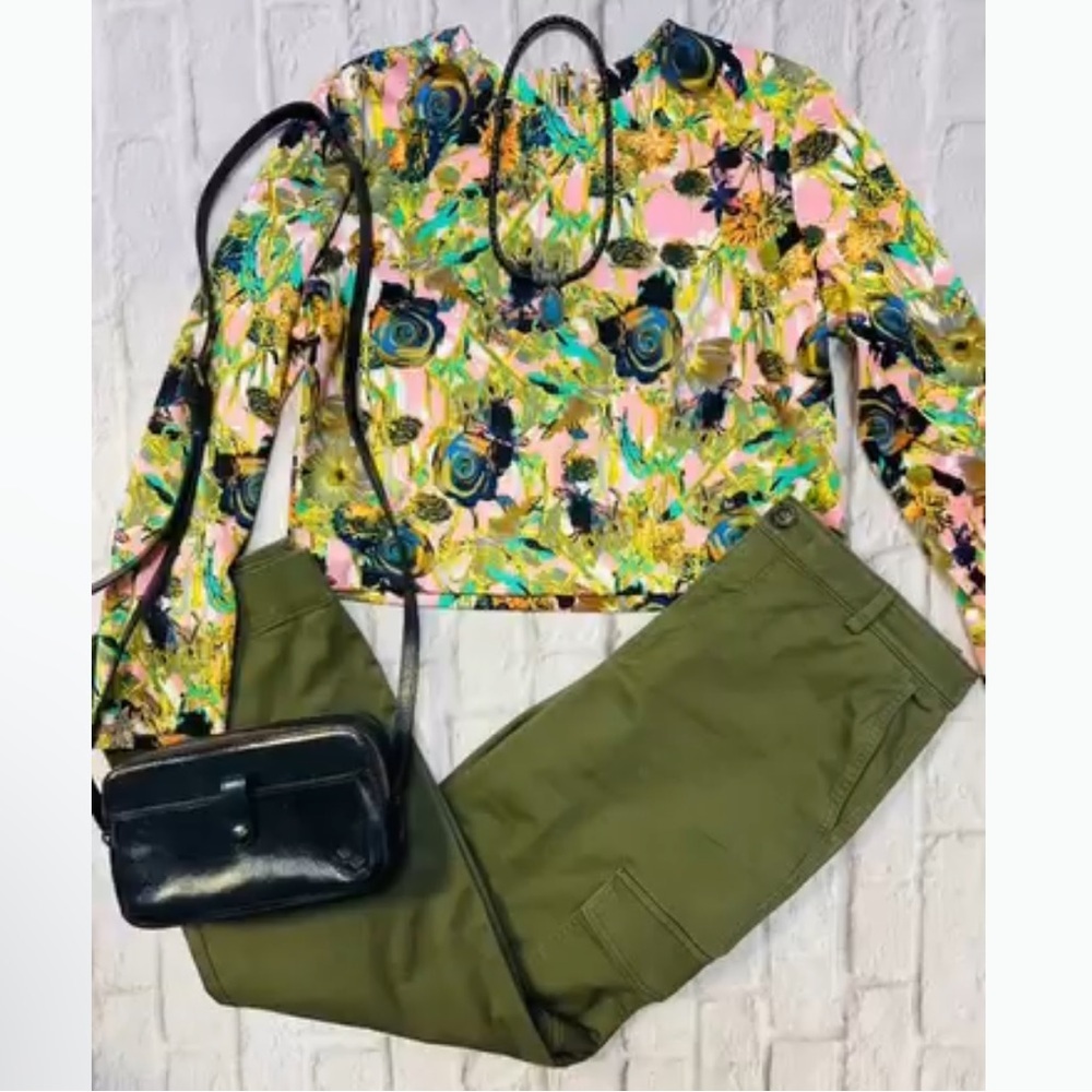 SAM Multicolor Floral Long Sleeve Blouse Size M